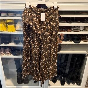 Ulla Johnson Brown and Cream Maxi Skirt